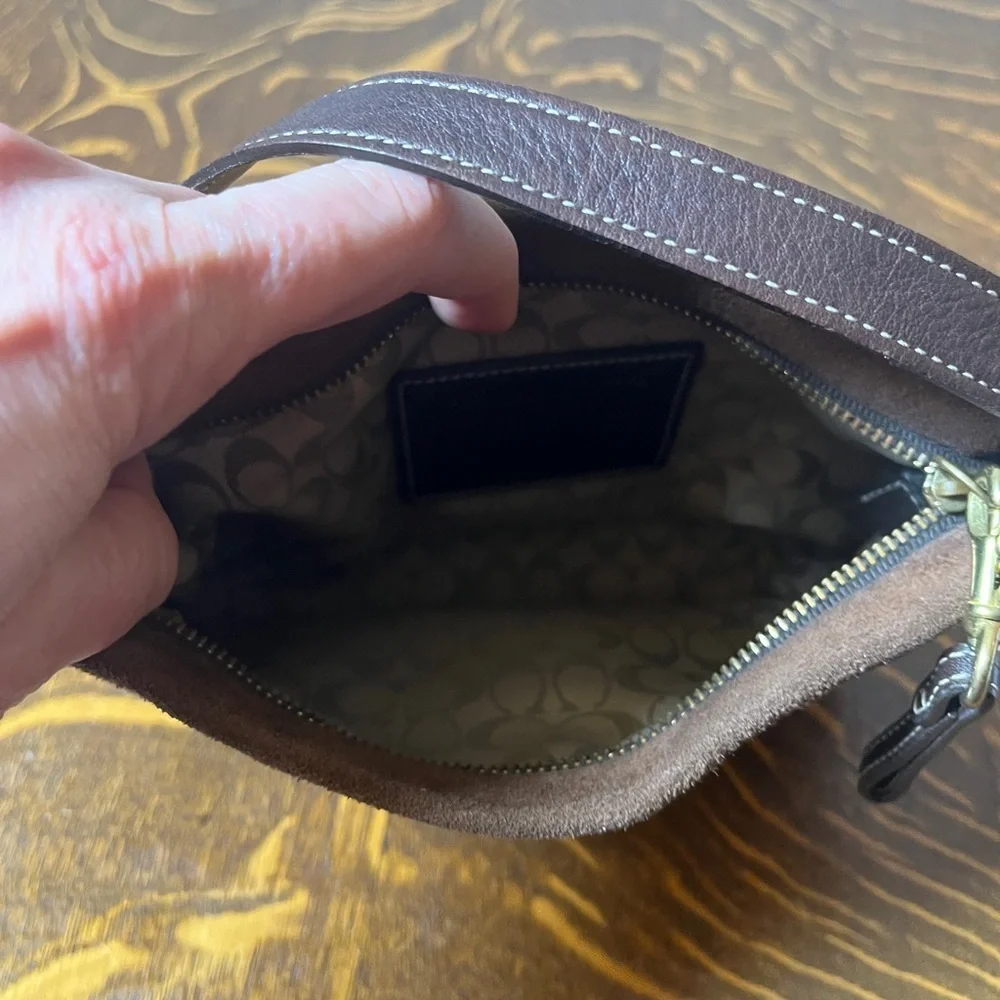 Coach Legacy Hampton Mini Brown Suede Bucket Shoulder Bag - Picture 5 of 10